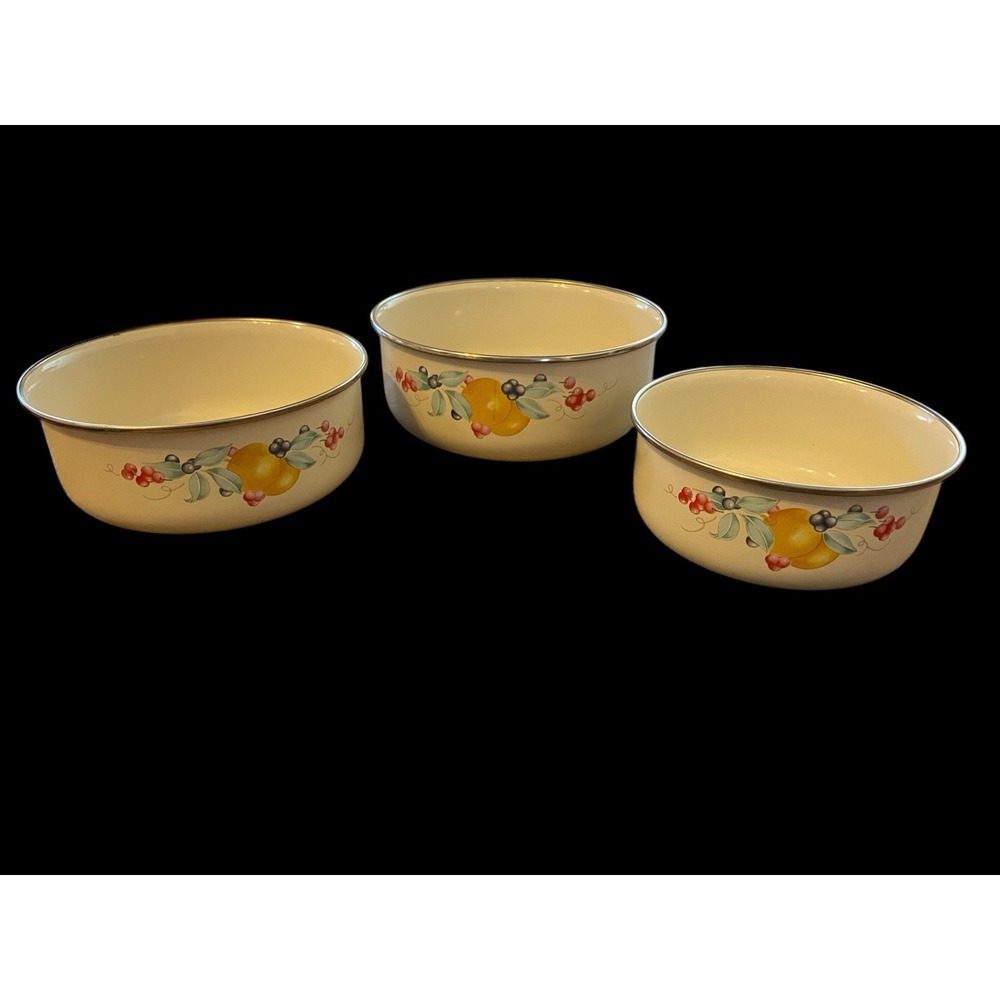 Corelle Abundance Metal Bowl Set Of 3‎ No Lids GOOD